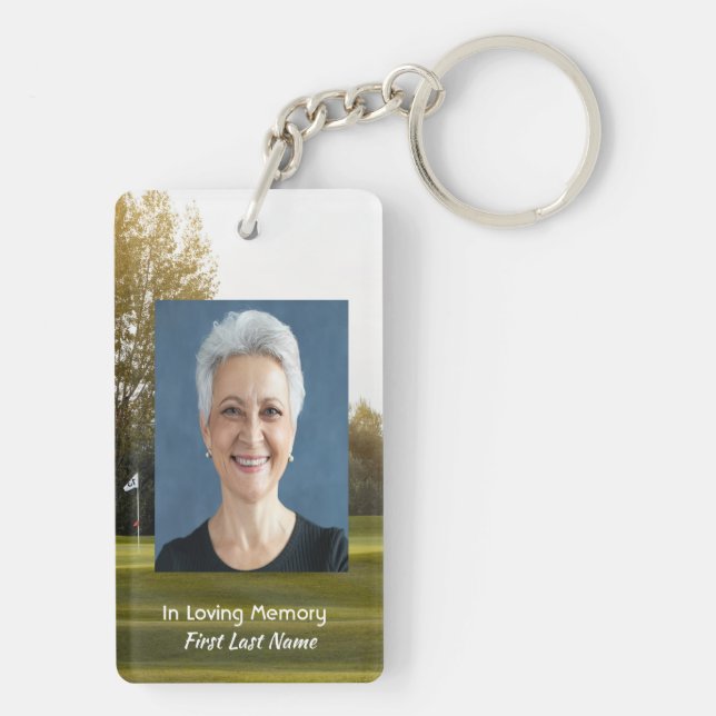 Christian Celebration Life Keepsake Golf Golfing  Keychain (Back)