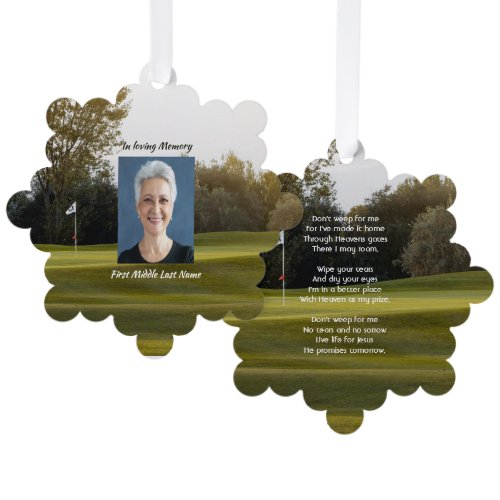 Christian Celebration Life Keepsake Golf Golfing  Ornament Card