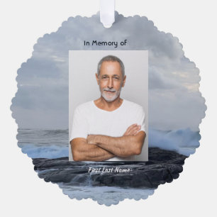 Christian Celebration Life Keepsake Storm Ocean Ornament Card