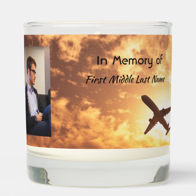 Christian Celebration Life Memorial Airplane Pilot Scented Candle (Front)