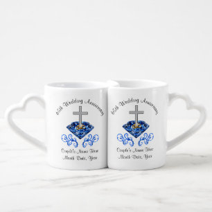 Christian Cheap 65th Wedding Anniversary Gifts Coffee Mug Set