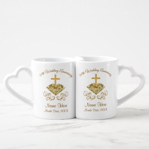 Christian Cheap Gifts for 50 year Anniversary Coffee Mug Set