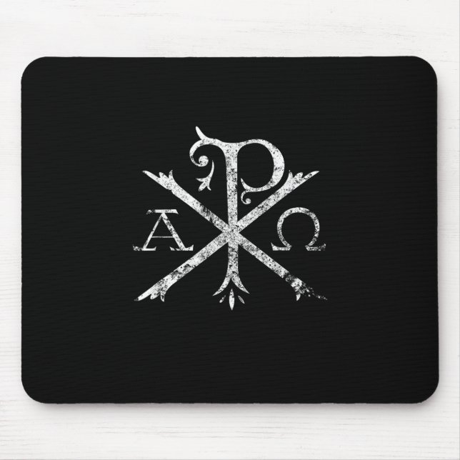 Christian Chi Rho T-Shirt Labarum Christogram Cros Mouse Pad (Front)