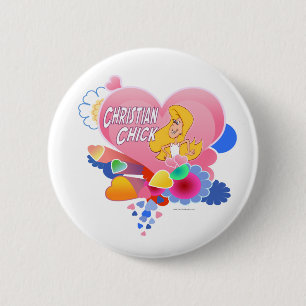 Christian Chick Pinback Button