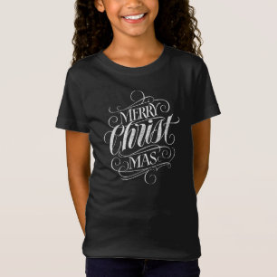 Christian Christ Christmas Chalkboard Calligraphy T-Shirt