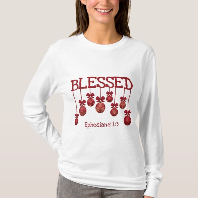 Christian | CHRISTMAS BAUBLES | BLESSED T-Shirt (Front)