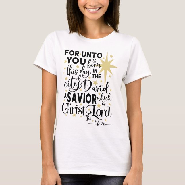Christian Christmas Bible Verse Quote Religious T-Shirt (Front)