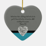 Christian Christmas Bible Verse Romans 8:28 Retro Ceramic Ornament