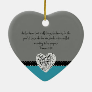 Christian Christmas Bible Verse Romans 8:28 Retro Ceramic Ornament