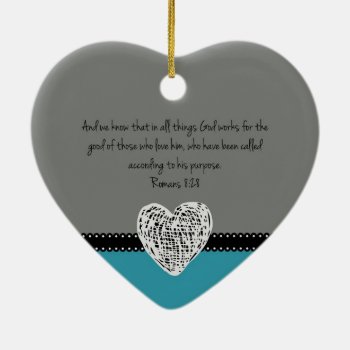 Christian Christmas Bible Verse Romans 8:28 Retro Ceramic Ornament by Christian_Soldier at Zazzle
