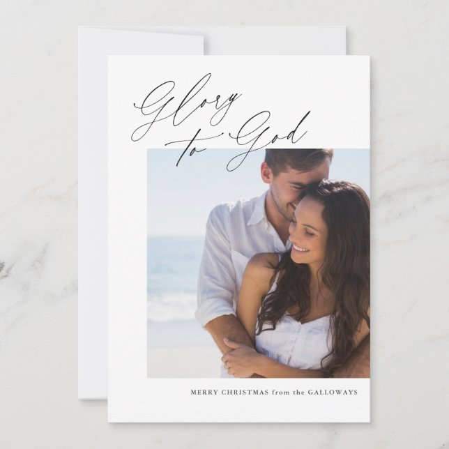 Christian Christmas Calligraphy Photo Card (Front)