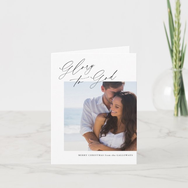 Christian Christmas Calligraphy Photo Card (Front)