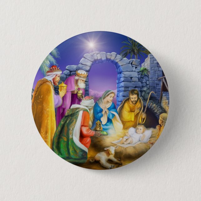 Christian Christmas card Button (Front)