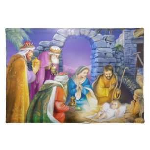 Christian Christmas card Cloth Placemat