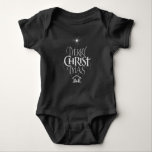 Christian Christmas Chalkboard Baby Jesus Christ Baby Bodysuit<br><div class="desc">We say 'Merry Christmas' but often we forget the origin of the words. This original hand lettering uses its unique design to tell the story simply and elegantly. Show your CHRISTmas spirit on your own little miracle.</div>