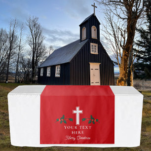 Christian Christmas Church Events Table Runner Tapestry