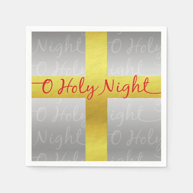 Christian Christmas Cross Pretty Religious Paper Napkins (Front)