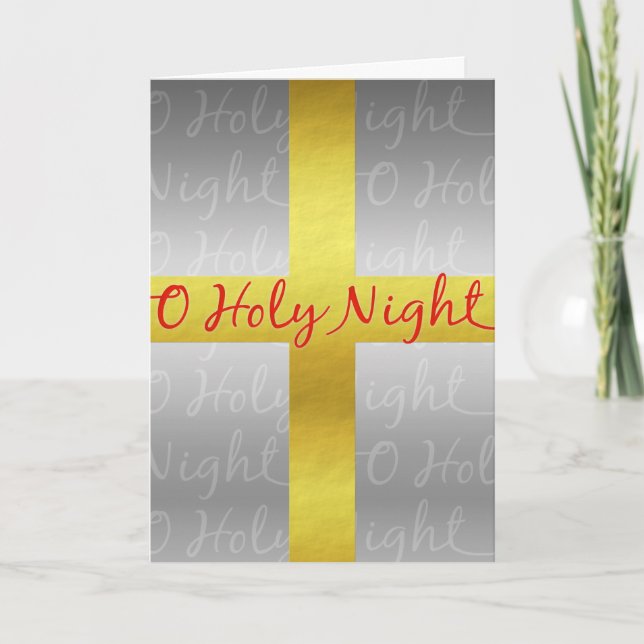 Christian Christmas Cross Religious Personalized Holiday Card (Front)