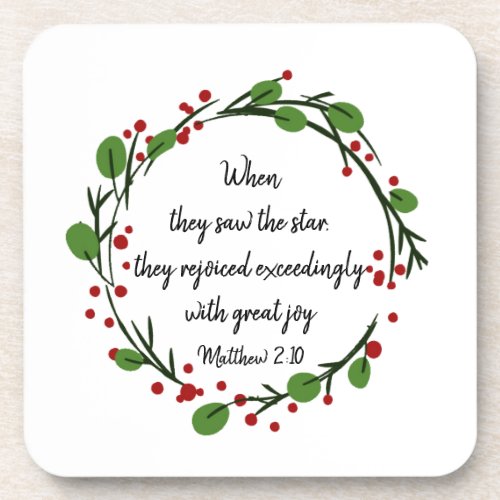 Christian Christmas Inspirational  Scripture Beverage Coaster