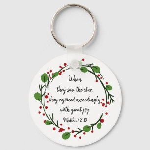 Christian Christmas Inspirational  Scripture Keychain