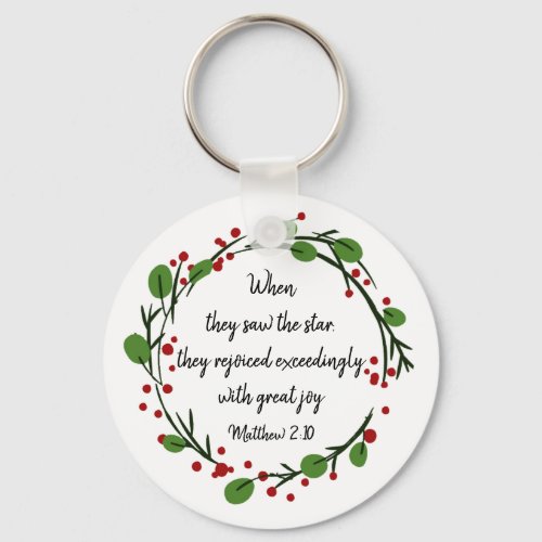 Christian Christmas Inspirational  Scripture Keychain