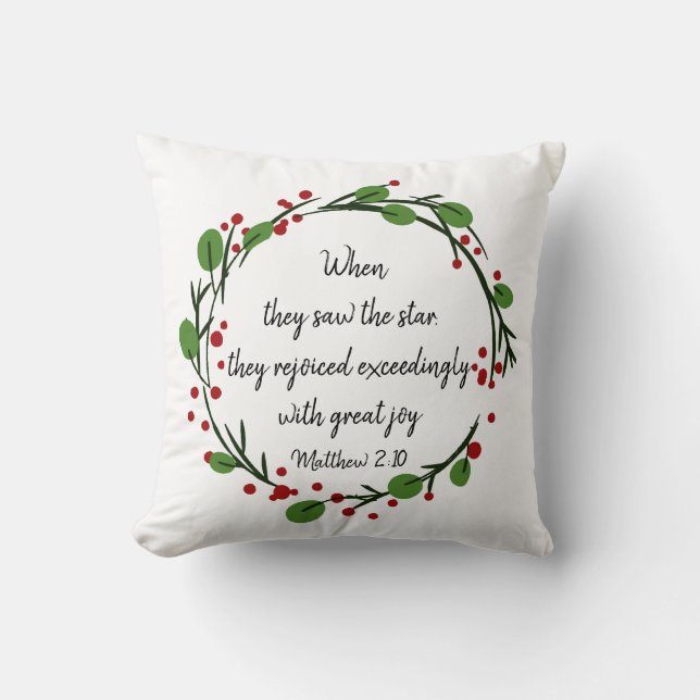 Christian Christmas Inspirational  Scripture Throw Pillow (Front)