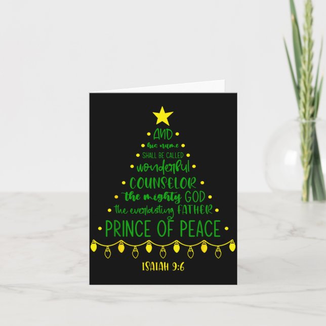Christian Christmas Jesus Bible Names Xmas Tree Sh Card (Front)