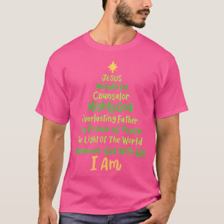 Christian Christmas Jesus Bible Names Xmas Tree Sh T-Shirt