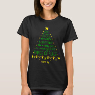 Christian Christmas Jesus Bible Names Xmas Tree Sh T-Shirt