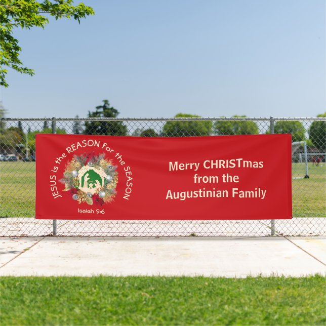 Christian Christmas JESUS IS THE REASON Red Banner (Insitu)