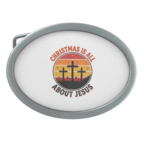 Christian Christmas Jesus Sunset Cross T-Shirt Des Belt Buckle