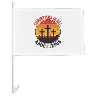 Christian Christmas Jesus Sunset Cross T-Shirt Des Car Flag
