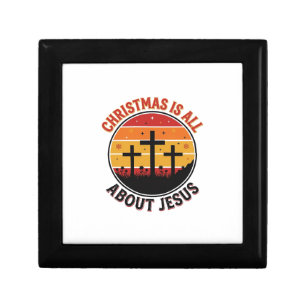 Christian Christmas Jesus Sunset Cross T-Shirt Des Gift Box