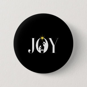 Christian Christmas Joy Jesus Nativity Scene Faith Button
