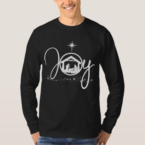 Christian Christmas Joy Jesus Nativity Scene Faith T_Shirt