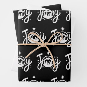 Christian Christmas Joy Jesus Nativity Scene Faith Wrapping Paper Sheets