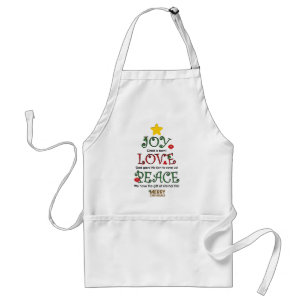 Christian Christmas Joy Love and Peace Adult Apron