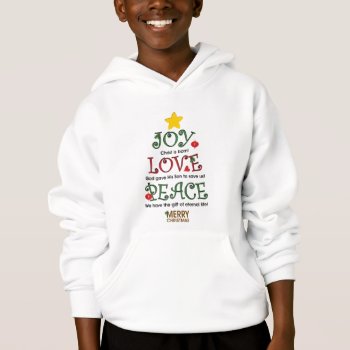 Christian Christmas Joy Love And Peace Hoodie by lovescolor at Zazzle