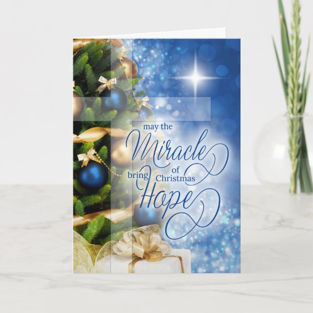 Christian Christmas Miracle Brings Hope Holiday Card (Front)