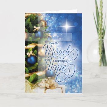 Christian Christmas Miracle Brings Hope Holiday Card by SalonOfArt at Zazzle