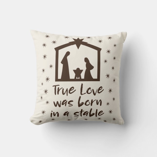 Christian Christmas Nativity Jesus Religious Throw Pillow (Front)