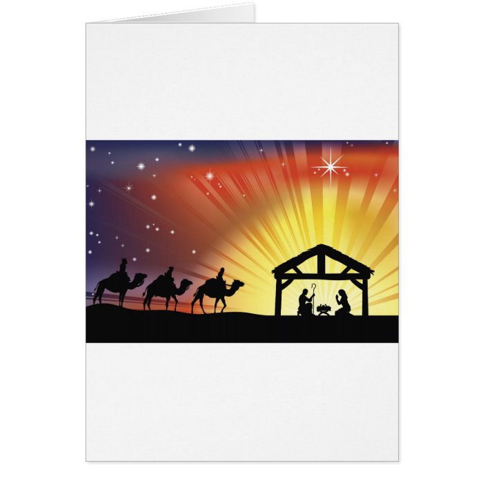 Christian Christmas Nativity Scene Cards