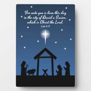 Christian Christmas Nativity Scene Design / Verse Plaque