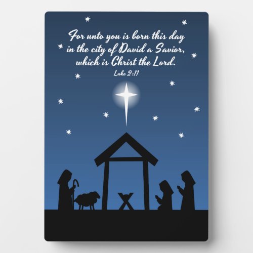 Christian Christmas Nativity Scene Design  Verse Plaque