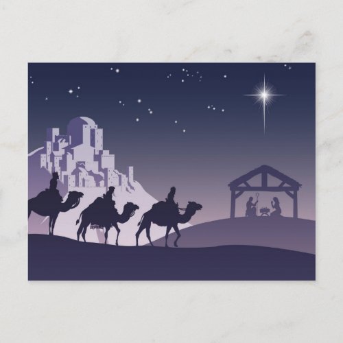 Christian Christmas Nativity Scene Holiday Postcard