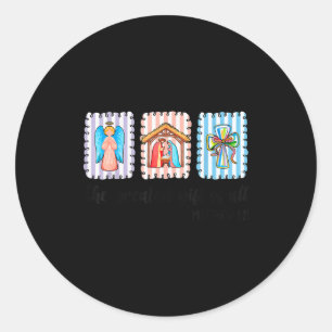 Christian Christmas Nativity Scene Jesus Faith Bel Classic Round Sticker