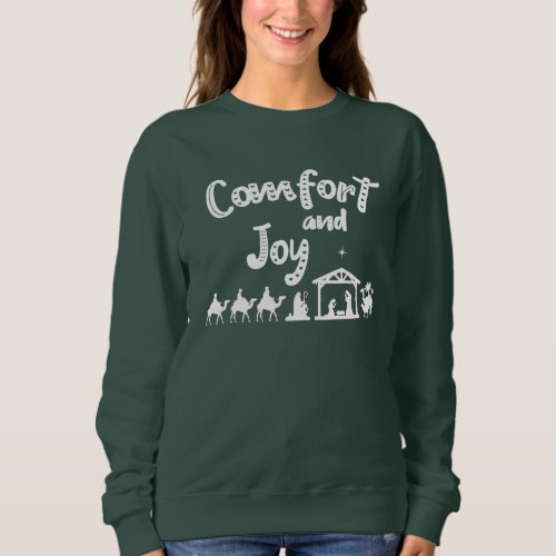 Christian Christmas Nativity Scene Joy Sweatshirt