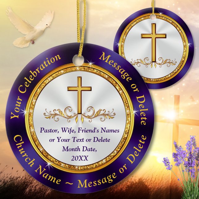 Christian Christmas Ornaments BULK or Buy just One (Personalized Christian Christmas Ornaments. Pastor Appreciation Gifts. Pastor Anniversary Ornament.)
