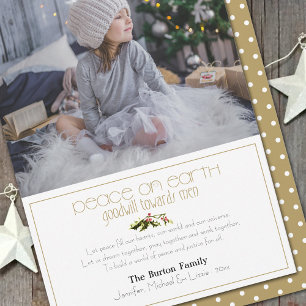 Christian Christmas Prayer for Peace on Earth Holiday Card