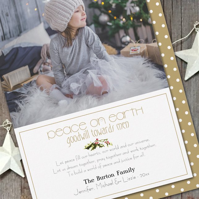 Christian Christmas Prayer for Peace on Earth  Holiday Card (Send this beautiful prayer for peace to all your friends and loved ones this holiday season.)